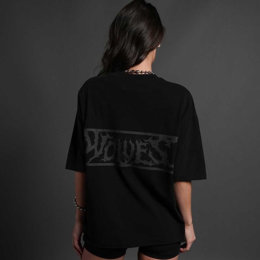 Darc Sport Punisher Grunge Mid-Length Raw Hem Tee in Black - Picture 4 of 10
